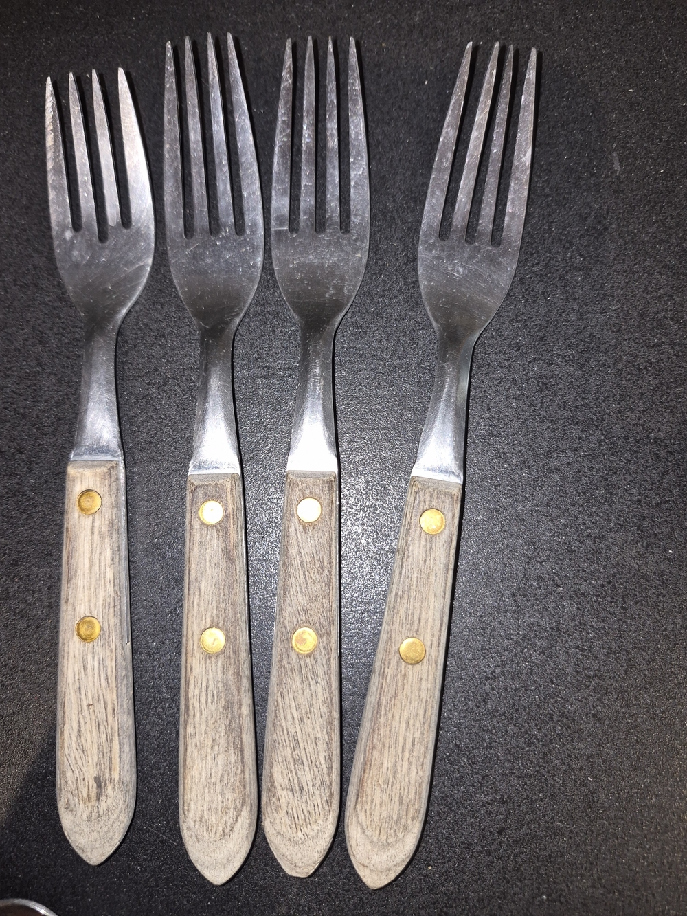 15 Washington Forge TOWN COUNTRY Stainless Wood Flatware MCM Rustic Silverware - Picture 6 of 10
